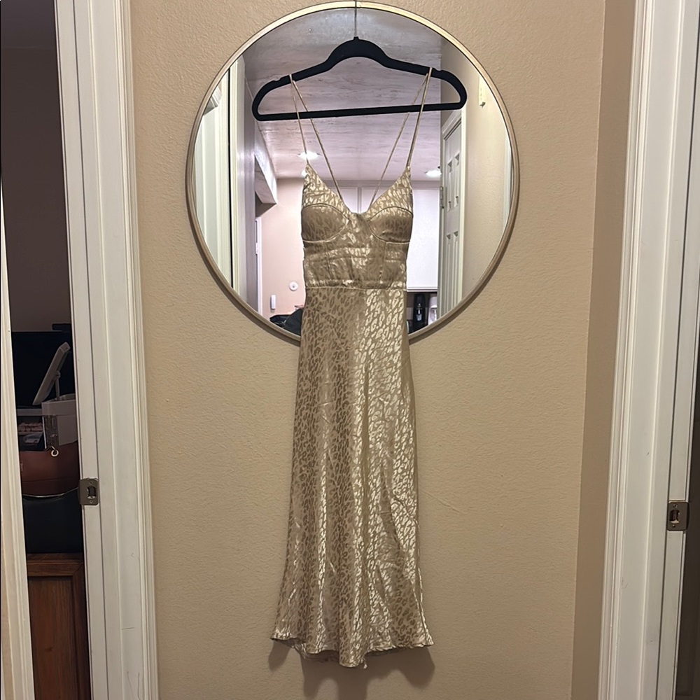 Elegant Cream Spaghetti Strap Dress